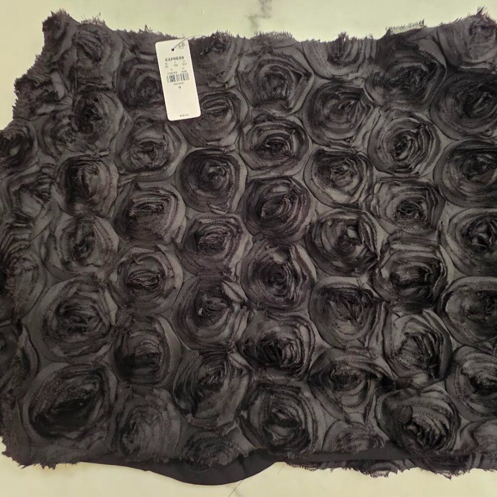 Express Black 3D Floral Embellished High Waisted Mini Skort